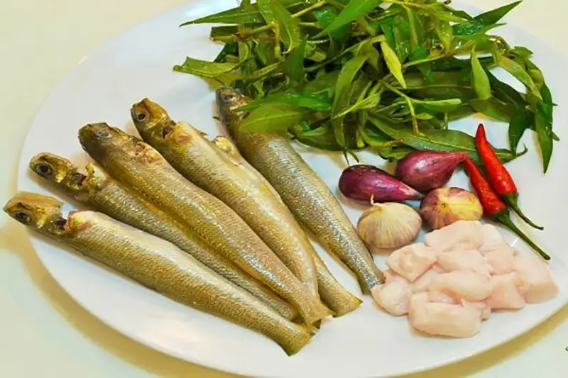 Nguyên liệu nấu món cá bống kho nước dừa Bến Tre