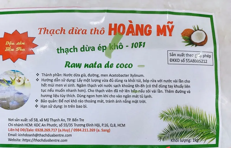 Thạch dừa thô Hoàng Mỹ