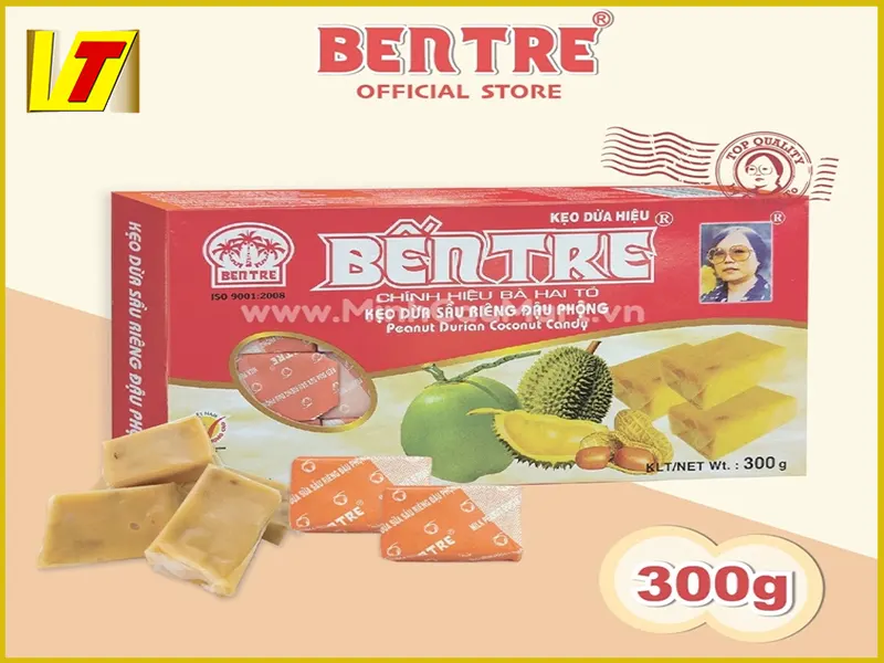 Kẹo dừa vị đậu phộng sầu riêng